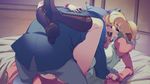  anthro balls blonde_hair bottomless breasts canine clothed clothing dog duo female hair male male/female mammal mrs_hudson partially_clothed sex sherlock_hound_(series) watson みけねこ 