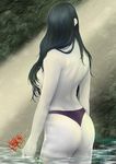 ass bikini_bottom black_hair breasts flower long_hair the_ring white_skin yamamura_sadako 