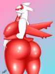  2019 anthro anthrofied big_breasts big_butt breasts bubble_butt butt digital_media_(artwork) female hi_res huge_butt latias legendary_pok&eacute;mon letfurry1t looking_at_viewer looking_back nintendo nipples nude pok&eacute;mon pok&eacute;mon_(species) red_skin simple_background smile solo thick_thighs video_games voluptuous wide_hips wings yellow_eyes 