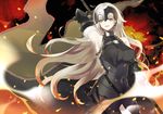  breasts chain fate/grand_order fate_(series) fire jeanne_d&#039;arc_alter long_hair tagme_(artist) weapon white_hair yellow_eyes 