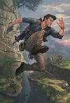  battle blood dirty epic gun jumping mountain multiple_boys nathan_drake naughty_dog patrick_brown shooting sky tree uncharted weapon 