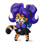  anthro big_breasts black_stripes breasts chibi clothed clothing feline female fur green_eyes hair huge_breasts las_lindas long_hair mammal multicolored_fur nekonny open_mouth orange_fur purple_hair smile stripes tiger tiggs two_tone_fur white_fur 