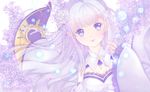  choker emilia flowers long_hair pointed_ears purple_eyes re:zero_kara_hajimeru_isekai_seikatsu ribbons 