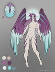  anthro areola breasts elf female growlybeast humanoid hybrid navel nipples nude pubes pussy simple_background solo wings 