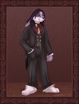  anthro clothed clothing growlybeast lagomorph male mammal rabbit simple_background smile solo standing 