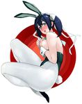  :o alternate_costume animal_ears aqua_eyes bare_shoulders blue_hair breasts bunny_ears bunny_tail bunnysuit covering covering_breasts embarrassed from_side hachimaki hair_between_eyes headband high_heels kantai_collection large_breasts long_hair looking_at_viewer open_mouth pantyhose ruuto_(sorufu) short_twintails skindentation solo souryuu_(kantai_collection) tail twintails white_legwear wrist_cuffs 