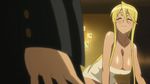  animated animated_gif blonde_hair blush bouncing_breasts breasts cleavage highschool_of_the_dead large_breasts marikawa_shizuka nude smile talking towel 