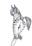  anthro anus black_and_white butt equine female hooves looking_at_viewer looking_back mammal mane monochrome nude pencil_(artwork) presenting presenting_hindquarters pussy rear_view rufciu signature simple_background solo stripes tail_tuft traditional_media_(artwork) tuft white_background zebra 