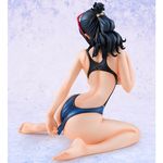  ass back bare_legs bare_shoulders barefoot black_hair breasts female figure glasses glasses_on_head large_breasts long_hair one-piece_swimsuit one_piece photo sideboob sitting swimsuit tashigi 
