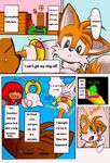  anthro blue_eyes canine comic digital_media_(artwork) duo echidna english_text fox hair hi_res knuckles_the_echidna male mammal michiyoshi miles_prower monotreme orange_hair smile sonic_(series) text 