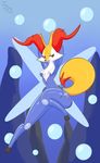  braixen breasts cleavage clothed clothing immortalstar inner_ear_fluff nintendo pok&eacute;mon pok&eacute;morph red_eyes skinsuit solo tight_clothing video_games 