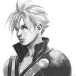  bad_deviantart_id bad_id cloud_strife earrings final_fantasy final_fantasy_vii final_fantasy_vii_advent_children greyscale jewelry male_focus monochrome neck profile roosdy_fisher solo upper_body 