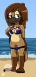  anthro bikini clothing fur itoruna itoruna_the_platypus mammal monotreme platypus pussy solo sonic_(series) sonic_oc swimsuit 