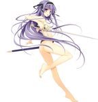  absurdres angry breasts fujimori_yuu highres koikishi_purely_kiss long_hair nude purple_eyes purple_hair simple_background small_breasts solo sword weapon white_background yuuki_hagure 