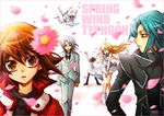  5boys bad_id bad_pixiv_id character_request edo_phoenix english flower formal marufuji_ryou multiple_boys profile suit tenjouin_asuka wind yamadori_ofuu yuu-gi-ou yuu-gi-ou_gx yuuki_juudai 