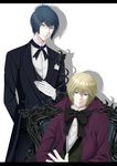  alaudi alois_trancy alois_trancy_(cosplay) bad_id bad_pixiv_id black_hair blonde_hair butler claude_faustus claude_faustus_(cosplay) cosplay crossover daemon_spade formal glasses katekyo_hitman_reborn! kuroshitsuji male_focus maorin multiple_boys suit 