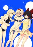  :d alice_margatroid bikini black_eyes black_hair blonde_hair blue_eyes blush bob_cut bow braid breasts casual_one-piece_swimsuit choker cleavage flat_chest frills front-tie_top groin hair_bow hair_tubes hairband hakurei_reimu kirisame_marisa long_hair medium_breasts multiple_girls naughty_face navel one-piece_swimsuit open_mouth orange_eyes polka_dot polka_dot_swimsuit ponytail sarong side-tie_bikini side_braid simple_background smile smirk sports_bikini standing swimsuit tears thigh_gap touhou undressing untied uro yellow_sarong you_gonna_get_raped yuri 