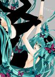  aqua_eyes aqua_hair bad_id bad_pixiv_id bug butterfly canato dress fingerless_gloves gloves hat hatsune_miku insect long_hair magnet_(vocaloid) mini_hat mini_top_hat solo thighhighs top_hat twintails very_long_hair vocaloid zettai_ryouiki 