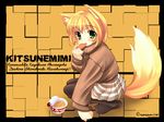  animal_ears fox_ears long_sleeves nanamiso original solo tail thighhighs 