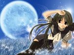  bangs memories_off sasaki_mutsumi school_uniform shirakawa_hotaru solo thighhighs wallpaper 