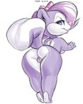  anthro bow butt female fifi_la_fume fluffy fluffy_tail fur hair mammal presenting presenting_pussy purple_fur purple_hair pussy skunk tiny_toon_adventures warner_brothers xylas 