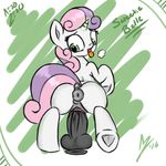  2016 aer0_zer0 anus butt dildo dock equine female feral friendship_is_magic hair hooves horn looking_back mammal multicolored_hair my_little_pony open_mouth pussy rear_view sex_toy solo sweetie_belle_(mlp) tongue tongue_out two_tone_hair underhoof unicorn young 