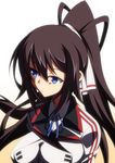  black_hair blue_eyes highres infinite_stratos ka2 long_hair ponytail school_uniform shinonono_houki solo 