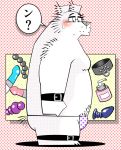  2017 anthro belly blush clothing fundoshi fur japanese_clothing japanese_text male mammal overweight overweight_male sex_toy solo text toukurou underwear ursine white_fur 