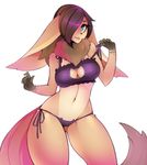  anthro big_breasts blue_eyes blush bra breasts brown_hair cat_lingerie cleavage cleavage_cutout clothed clothing cute female hair hair_over_eye hal-01 keyhole_bra lagomorph lingerie looking_at_viewer mammal navel neck_tuft open_mouth panties rabbit simple_background smile solo teeth thick_thighs tongue tuft underwear undressing white_background 