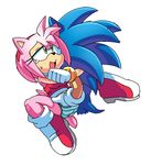  2016 amy_rose anthro boots breasts clothing coolblue female fingering footwear half-closed_eyes hedgehog male mammal on_top panties sex sonic_(series) sonic_the_hedgehog sweat tears underwear vaginal vaginal_fingering 