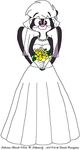  2016 bouquet breasts bride cleavage clothed clothing david_frangioso ear_piercing eyewear female flower glasses jewelry mammal pearl_necklace piercing plant sabrina sabrina_online skunk smile solo veil wedding_gown 