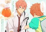  free! male_focus matsurinnu multiple_boys pink_hair purple_eyes shigino_hayato shigino_kisumi text 