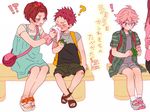  edanaka high_speed! male_focus multiple_boys pink_hair purple_eyes shigino_kisumi shiina_asahi siblings younger 