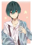  high_speed! kirishima_ikuya male_focus red_eyes suspenders takishiki 