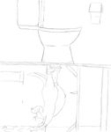  anthro bdsm bondage bound enema female mammal mustelid pussy simple_background sketch solo sqrl suspension toilet torture urine white_background 