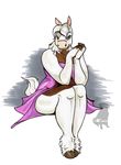  2010 anthro bloodhound_(artist) blue_eyes brown_fur clothed clothing dress equine female front_view fur hair hooves horse looking_at_viewer mammal multicolored_fur simple_background sitting smile solo two_tone_fur watermark white_fur white_hair 