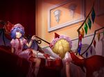  all_fours backless_outfit bad_id bad_pixiv_id bat_wings blonde_hair collar couch crystal dress femdom flandre_scarlet foot_licking frilled_shirt frilled_shirt_collar frilled_sleeves frills from_below grin hat hat_ribbon high_heels indoors lavender_hair leash licking looking_at_another mob_cap multiple_girls pink_dress platform_footwear puffy_short_sleeves puffy_sleeves red_dress red_eyes remilia_scarlet ribbon shirt shoes short_hair short_sleeves side_ponytail sitting smile tongue tongue_out touhou wavy_hair wilnus wings yuri 