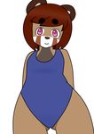  anthro big_eyebrows bikini breasts brown_fur child clothed clothing cub cute female flat_chested fur hair hi_res looking_at_viewer mammal mcfly0crash pink_eyes red_panda short_hair simple_background small_breasts smile solo swimsuit thick_eyebrows white_background young 