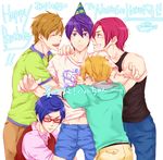  free! glasses hazuki_nagisa male_focus matsuoka_rin multiple_boys nanase_haruka_(free!) ryuugazaki_rei tachibana_makoto 