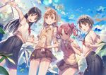  clouds dsmile flowers group headband misaka_mikoto saten_ruiko shirai_kuroko sky to_aru_kagaku_no_railgun to_aru_majutsu_no_index uiharu_kazari windmill 