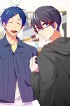  ananasu blue_hair free! glasses male_focus multiple_boys nanase_haruka_(free!) ryuugazaki_rei 