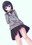  :&lt; ass_visible_through_thighs black_hair orange_(meitoku) pleated_skirt school_uniform serafuku short_hair skirt solo tanaka-kun_wa_itsumo_kedaruge tanaka_rino 