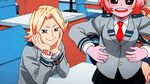  2boys animated animated_gif aoyama_yuuga ashido_mina boku_no_hero_academia multiple_boys pink_skin 