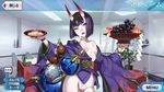 black_hair bottle breasts commentary_request cum cup fate/grand_order fate_(series) food fruit grapes horns japanese_clothes kimono liquor looking_at_viewer nipples nude nude_filter oni otokoippiki_gutchi peach plant pussy sakazuki sake_bottle shuten_douji_(fate/grand_order) small_breasts solo third-party_edit uncensored 