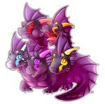  alpha_channel ambiguous_gender angry blue_eyes chibi chibity eyes_closed feral fin happy head_fin horn hydra open_mouth purple_eyes purple_scales red_eyes scales scalie simple_background solo tail_fin tongue transparent_background yellow_eyes 