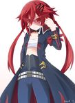  artist_name bandages cosplay hair_ornament kamina_shades keenh long_coat long_hair neptune_(series) red_hair sarashi simon simon_(cosplay) smile solo tengen_toppa_gurren_lagann tennouboshi_uzume twintails 