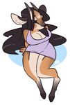  antelope anthro antlers breasts clothed clothing female gazelle horn mammal morgan_(sorimori) simple_background solo sorimori thick_thighs white_background 