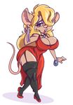  2016 anthro big_breasts breasts chip_&#039;n_dale_rescue_rangers cleavage clothed clothing disney dress female gadget_hackwrench joelasko mammal mouse rodent solo 