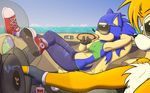  canine car chili-dog clothing eyewear food fox girly gloves hedgehog jeans mammal miles_prower pants punk-pegasus shirt sonic_(series) sonic_the_hedgehog sunglasses tank_top vehicle 