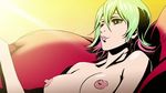  animated animated_gif breasts cherry chewing eating food fruit green_eyes green_hair medium_breasts multicolored_hair nipples pink_hair redline short_hair solo sonoshee_mclaren 